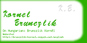 kornel brunczlik business card